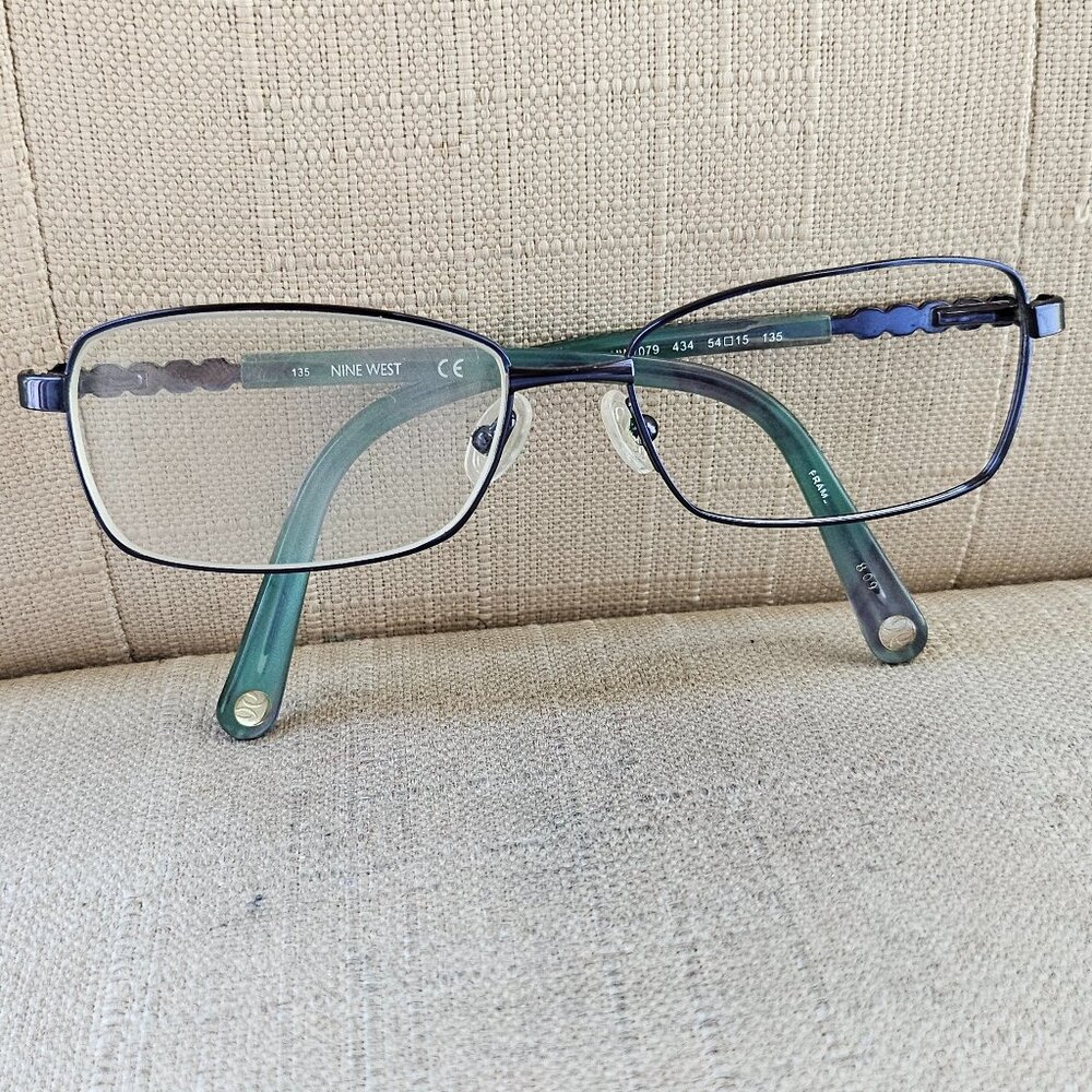 Nine West Women Glasses NW1079 434 Navy Blue Pearl Eyeglasses Frame 54[]15-135